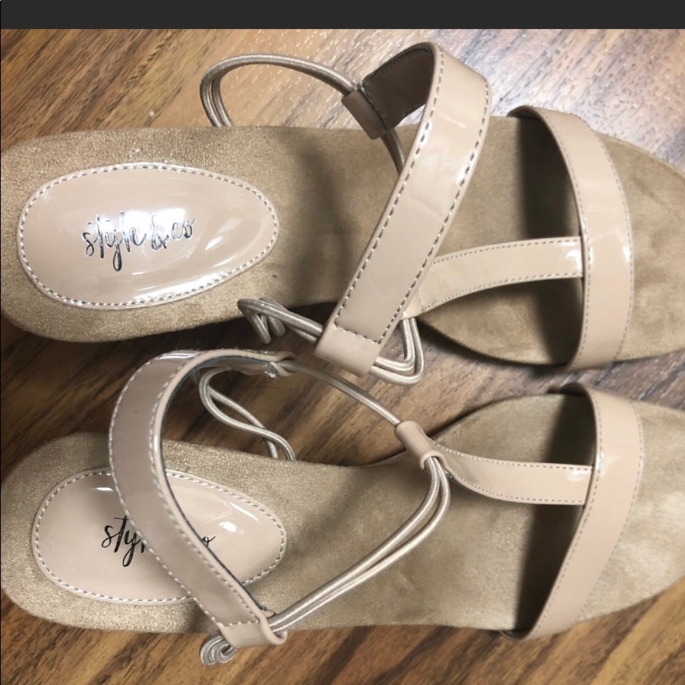 Style & Co. blush wedge sandals 10.5